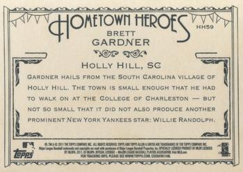 2011 Topps Allen & Ginter - Hometown Heroes #HH59 Brett Gardner Back