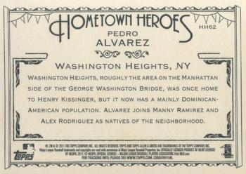 2011 Topps Allen & Ginter - Hometown Heroes #HH62 Pedro Alvarez Back