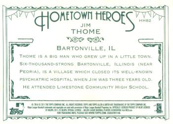 2011 Topps Allen & Ginter - Hometown Heroes #HH82 Jim Thome Back