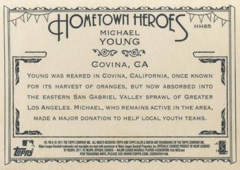 2011 Topps Allen & Ginter - Hometown Heroes #HH85 Michael Young Back
