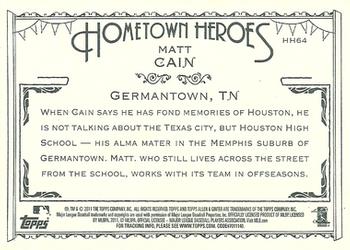 2011 Topps Allen & Ginter - Hometown Heroes #HH64 Matt Cain Back
