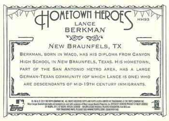 2011 Topps Allen & Ginter - Hometown Heroes #HH93 Lance Berkman Back