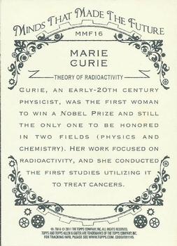 2011 Topps Allen & Ginter - Minds that Made the Future #MMF16 Marie Curie Back