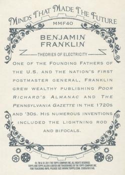 2011 Topps Allen & Ginter - Minds that Made the Future #MMF40 Benjamin Franklin Back