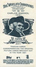 2011 Topps Allen & Ginter - Mini A & G Back #168 Carlos Marmol Back