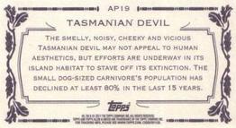 2011 Topps Allen & Ginter - Mini Animals in Peril #AP19 Tasmanian Devil Back