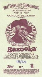 2011 Topps Allen & Ginter - Mini Bazooka #16 Gordon Beckham Back
