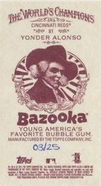 2011 Topps Allen & Ginter - Mini Bazooka #81 Yonder Alonso Back