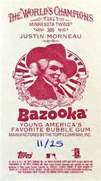 2011 Topps Allen & Ginter - Mini Bazooka #305 Justin Morneau Back