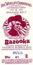 2011 Topps Allen & Ginter - Mini Bazooka #60 Brandon Belt Back
