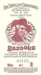 2011 Topps Allen & Ginter - Mini Bazooka #97 Zach Britton Back