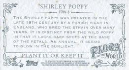 2011 Topps Allen & Ginter - Mini Flora of the World #FOW-3 Shirley Poppy Back