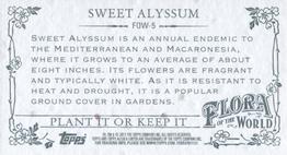 2011 Topps Allen & Ginter - Mini Flora of the World #FOW-5 Sweet Alyssum Back