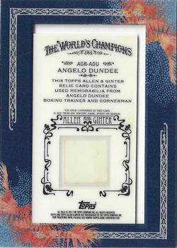 2011 Topps Allen & Ginter - Relics #AGR-ADU Angelo Dundee Back