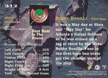 1995 Stadium Club #312 Bobby Bonilla Back