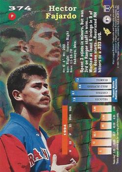 1995 Stadium Club #374 Hector Fajardo Back