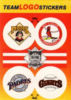 1991 Fleer - Team Logo Stickers #NNO NL: Pittsburgh Pirates / St. Louis Cardinals / San Diego Padres / San Francisco Giants Front