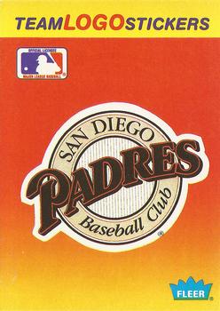 1991 Fleer - Team Logo Stickers #NNO San Diego Padres Front