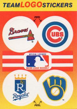 1991 Fleer - Team Logo Stickers #NNO MLB: Atlanta Braves / Chicago Cubs / Kansas City Royals / Milwaukee Brewers Front