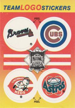 1991 Fleer - Team Logo Stickers #NNO NL: Atlanta Braves / Chicago Cubs / Cincinnati Reds / Houston Astros Front