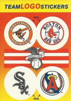 1991 Fleer - Team Logo Stickers #NNO AL: Baltimore Orioles / Boston Red Sox / Chicago White Sox / California Angels Front