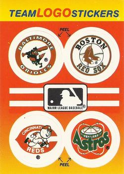 1991 Fleer - Team Logo Stickers #NNO MLB: Baltimore Orioles / Boston Red Sox / Cincinnati Reds / Houston Astros Front