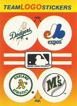 1991 Fleer - Team Logo Stickers #NNO MLB: Los Angeles Dodgers / Montreal Expos / Oakland Athletics / Seattle Mariners Front