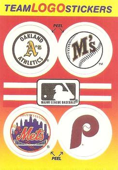 1991 Fleer - Team Logo Stickers #NNO MLB: Oakland Athletics / Seattle Mariners / New York Mets / Philadelphia Phillies Front