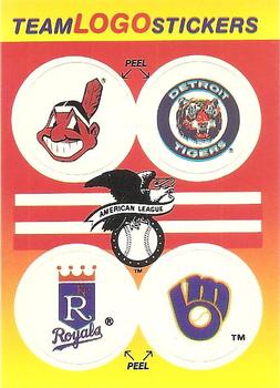 1991 Fleer - Team Logo Stickers #NNO AL: Cleveland Indians / Detroit Tigers / Kansas City Royals / Milwaukee Brewers Front