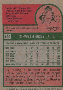 1975 Topps Mini #120 Steve Busby Back
