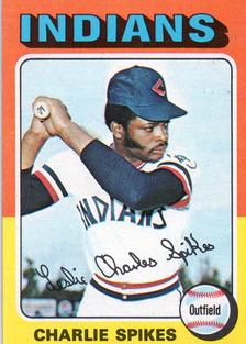 1975 Topps Mini #135 Charlie Spikes Front