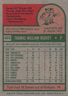 1975 Topps Mini #403 Tom Buskey Back
