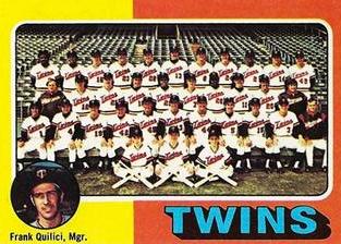 1975 Topps Mini #443 Minnesota Twins / Frank Quilici Front