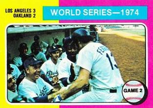 1975 Topps Mini #462 1974 World Series Game 2 Front