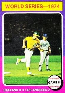 1975 Topps Mini #465 1974 World Series Game 5 Front