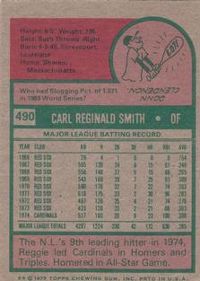 1975 Topps Mini #490 Reggie Smith Back