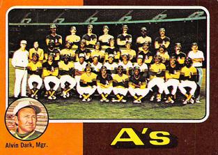 1975 Topps Mini #561 Oakland A's / Alvin Dark Front