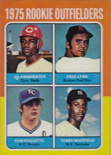 1975 Topps Mini #622 1975 Rookie Outfielders (Ed Armbrister / Fred Lynn / Tom Poquette / Terry Whitfield) Front