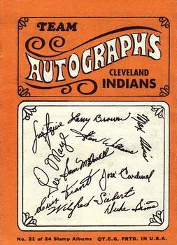 1969 Topps Stamps - Team Albums #21 Cleveland Indians Back