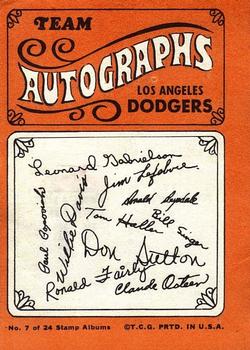 1969 Topps Stamps - Team Albums #7 Los Angeles Dodgers Back