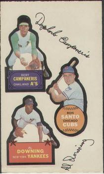 1968 Topps Action All-Star Stickers #NNO Bert Campaneris / Ron Santo / Al Downing Front