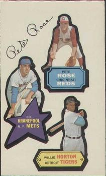 1968 Topps Action All-Star Stickers #NNO Pete Rose / Ed Kranepool / Willie Horton Front