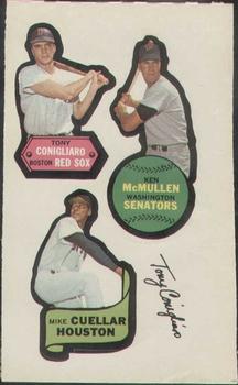 1968 Topps Action All-Star Stickers #NNO Tony Conigliaro / Ken McMullen / Mike Cuellar Front