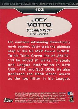 2011 Topps Lineage #103 Joey Votto Back