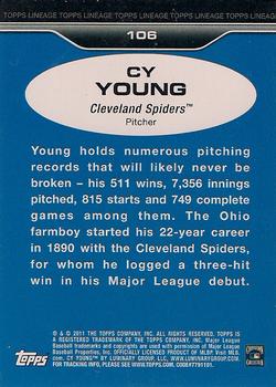 2011 Topps Lineage #106 Cy Young Back