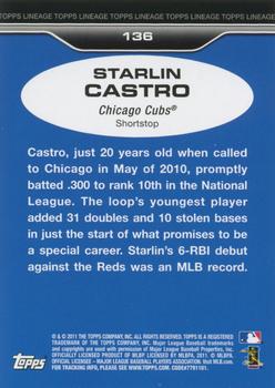 2011 Topps Lineage #136 Starlin Castro Back