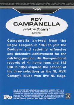 2011 Topps Lineage #144 Roy Campanella Back