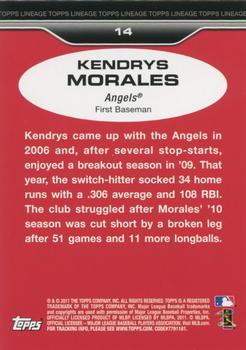 2011 Topps Lineage #14 Kendrys Morales Back