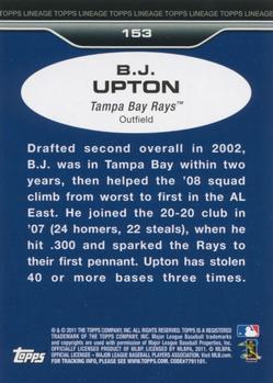 2011 Topps Lineage #153 B.J. Upton Back