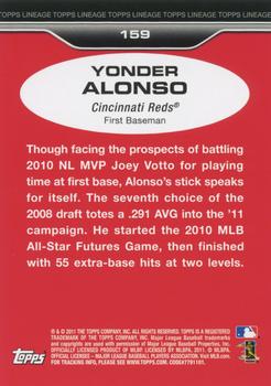 2011 Topps Lineage #159 Yonder Alonso Back